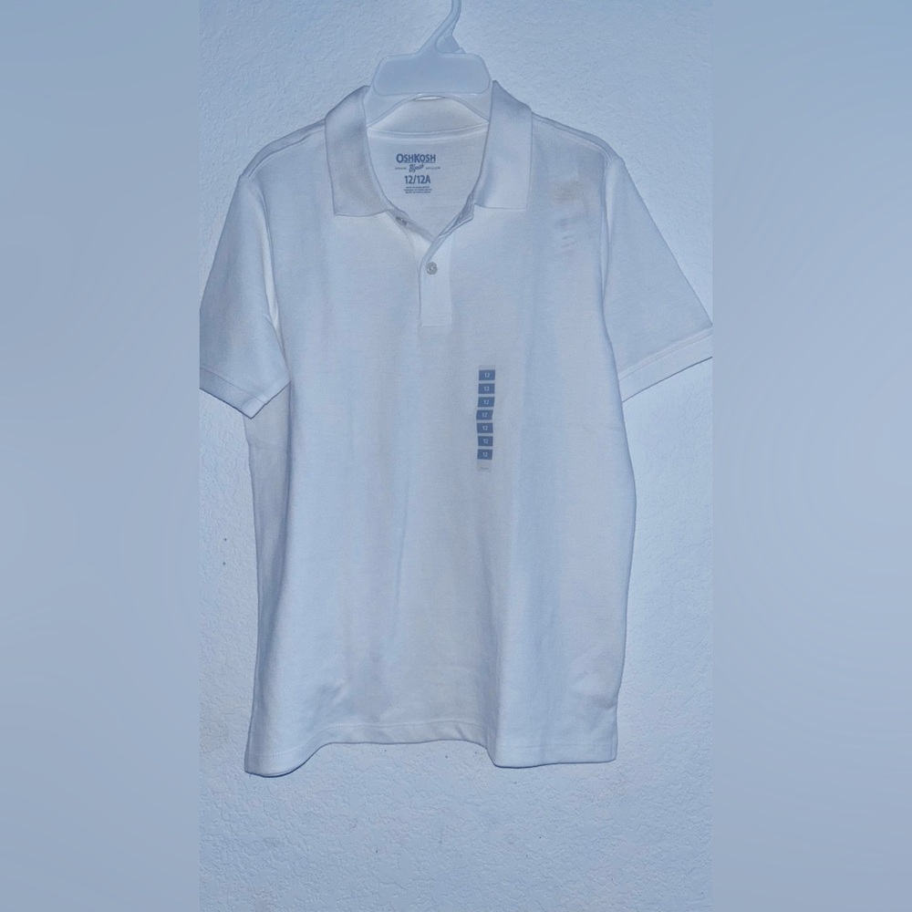 OshKosh B'gosh White Polo Shirt Classic Design size boys 12 A bundle of 2pc